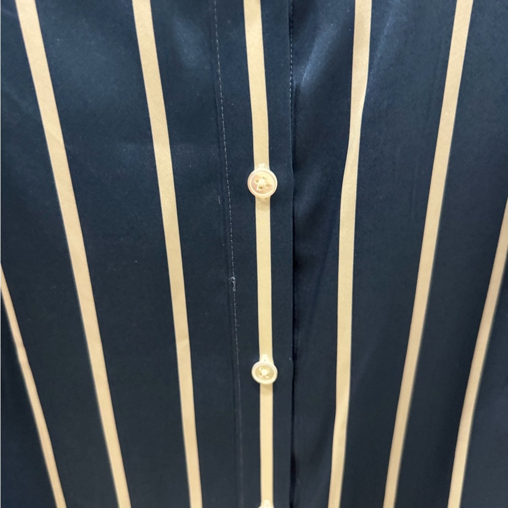 Veronica Beard Blue and White Striped Blouse - Picture 4 of 5